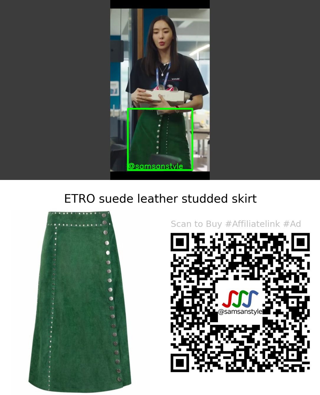 Lee Dahee | Love is for Suckers E10 | ETRO suede leather studded skirt