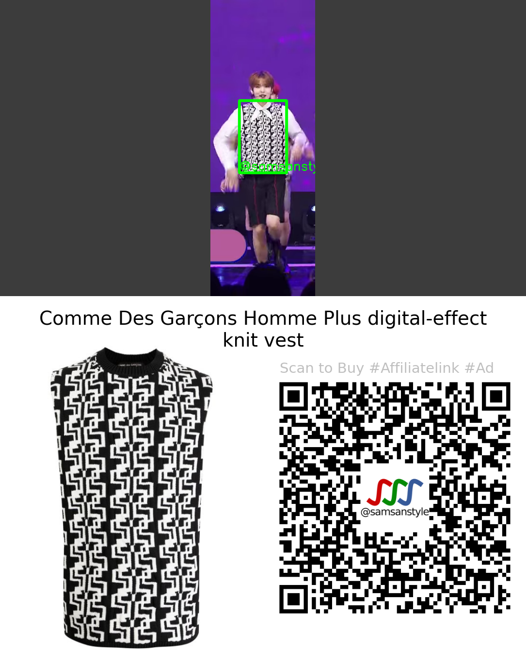 EPEX MU | Hymn to Love SBS MTV The Show | Comme Des Garçons Homme Plus digital-effect knit vest