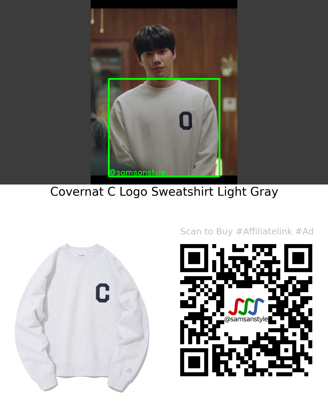 Lee Junyoung | May I Help You E16 | Covernat C Logo Sweatshirt Light Gray