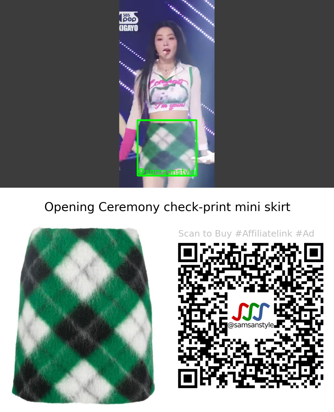Red Velvet Irene | Birthday SBS Inkigayo | Opening Ceremony check-print mini skirt