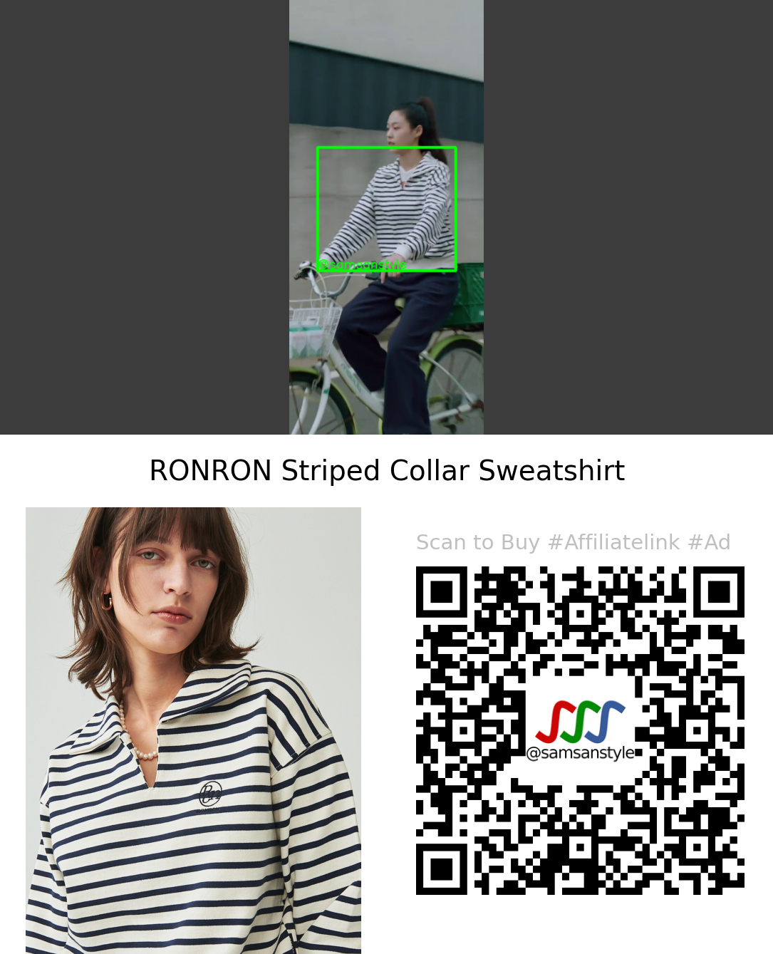 Seolhyun | Summer Strike E12 | RONRON Striped Collar Sweatshirt