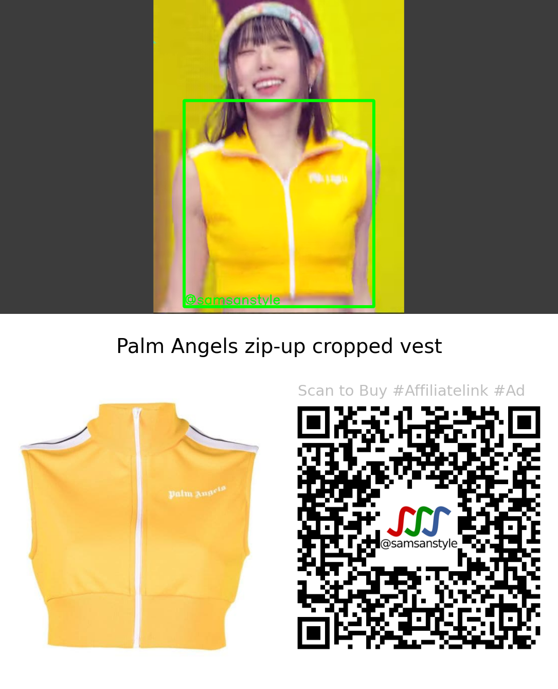IRRIS Liv | Stay w!th me KBS Music Bank | Palm Angels zip-up cropped vest