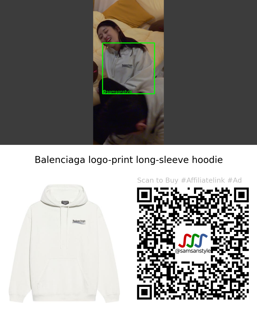 Choi Seoeun | Single’s Inferno S02E08 | Balenciaga logo-print long-sleeve hoodie