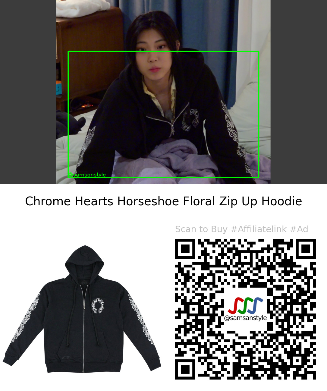 Lee Nadine | Single’s Inferno Season S02E03 | Chrome Hearts Horseshoe Floral Zip Up Hoodie