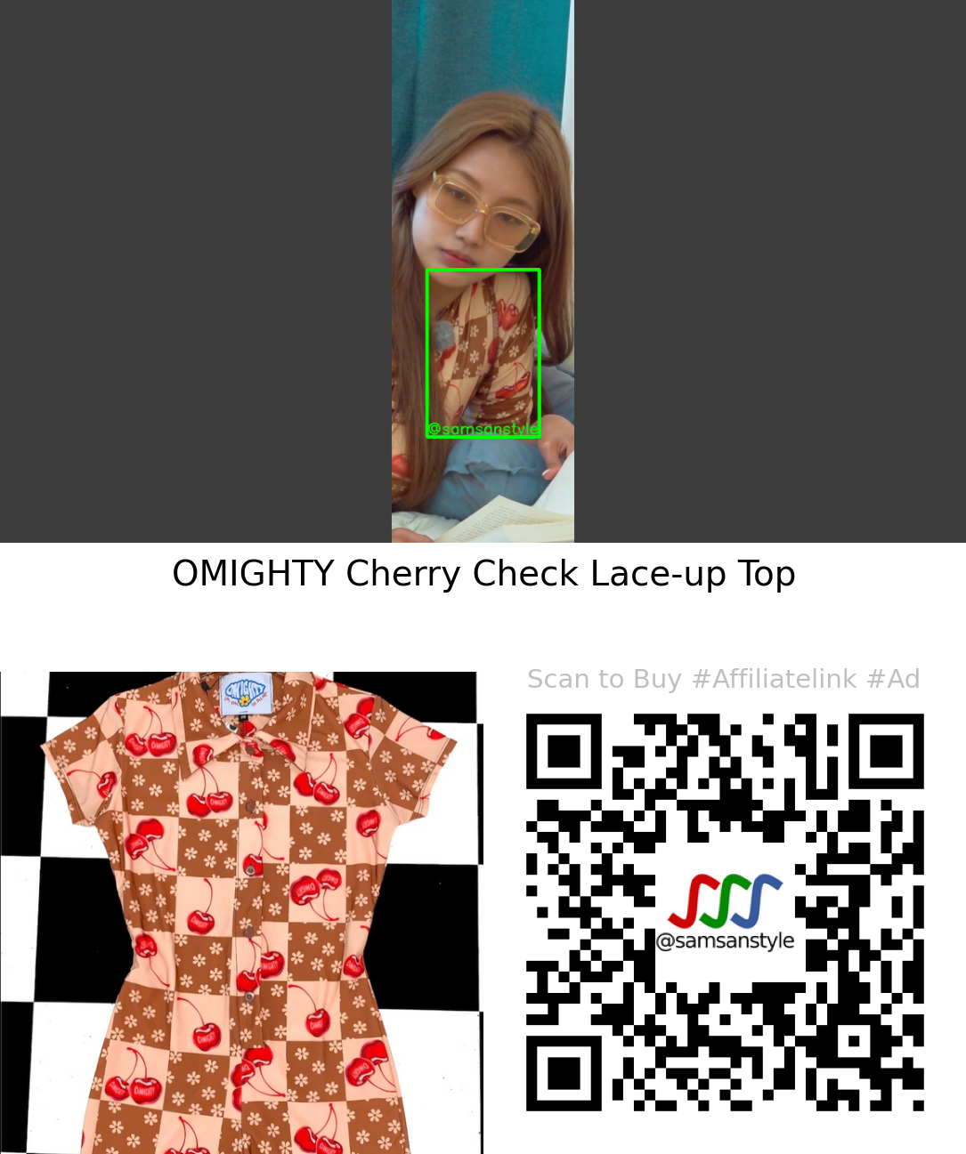 Park Sejeong | Single’s Inferno Season S02E06 | OMIGHTY Cherry Check Lace-up Top