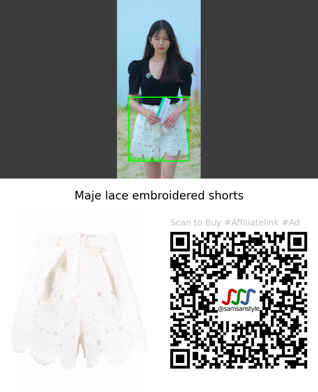 Lee Soe | Single’s Inferno S02E04 | Maje lace embroidered shorts