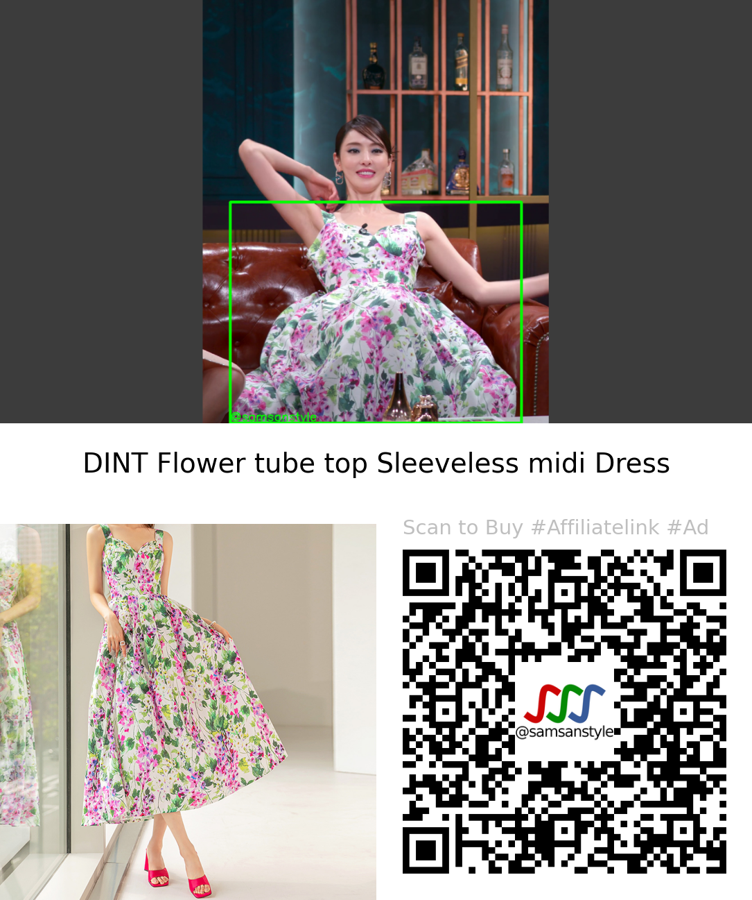 Lee Dahee | Single’s Inferno S02E10 | DINT Flower tube top Sleeveless midi Dress