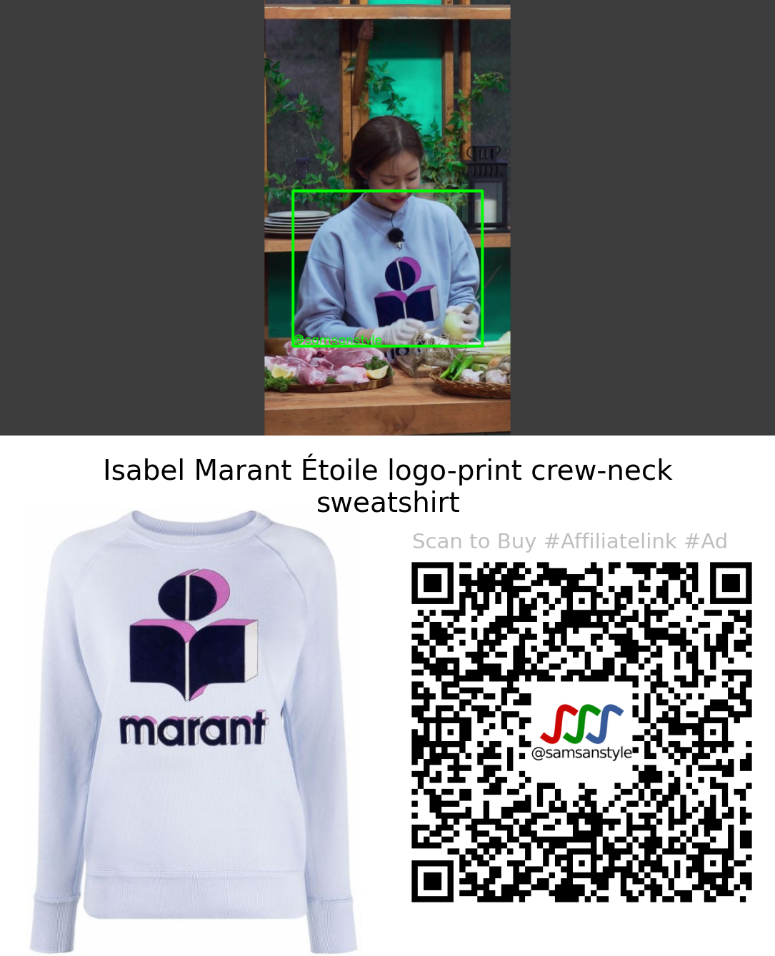 Shin Seulki | Single’s Inferno Season S02E08 | Isabel Marant Étoile logo-print crew-neck sweatshirt