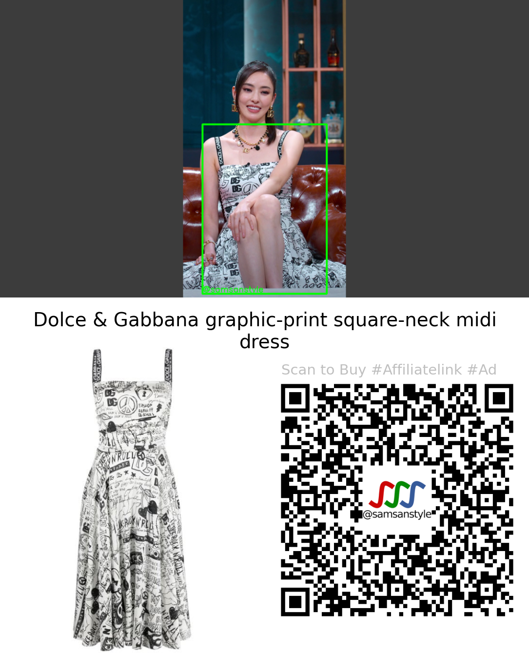 Lee Dahee | Single’s Inferno Season S02E05 | Dolce & Gabbana graphic-print square-neck midi dress
