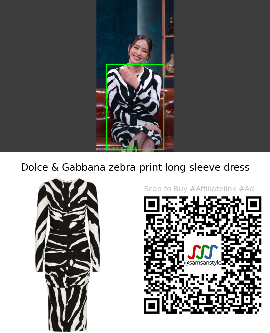 Lee Dahee | Single’s Inferno Season S02E07 | Dolce & Gabbana zebra-print long-sleeve dress