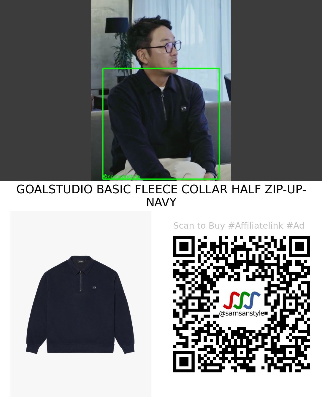 Ha Jungwoo | Bros on Foot S01E04 | GOALSTUDIO BASIC FLEECE COLLAR HALF ZIP-UP-NAVY