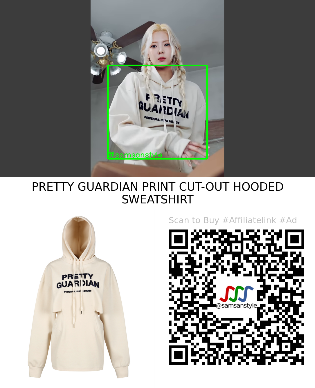 ITZY Lia | BET ON ME MV | YCH PRETTY GUARDIAN PRINT CUT-OUT HOODED SWEATSHIRT