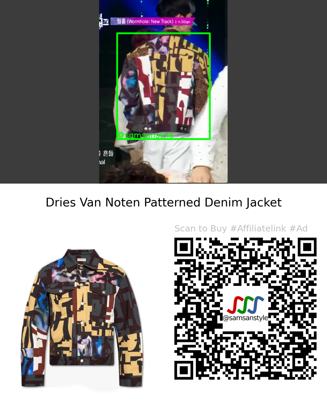 n.SSign Junhyeok | Wormhole KBS Music Bank | Dries Van Noten Patterned Denim Jacket