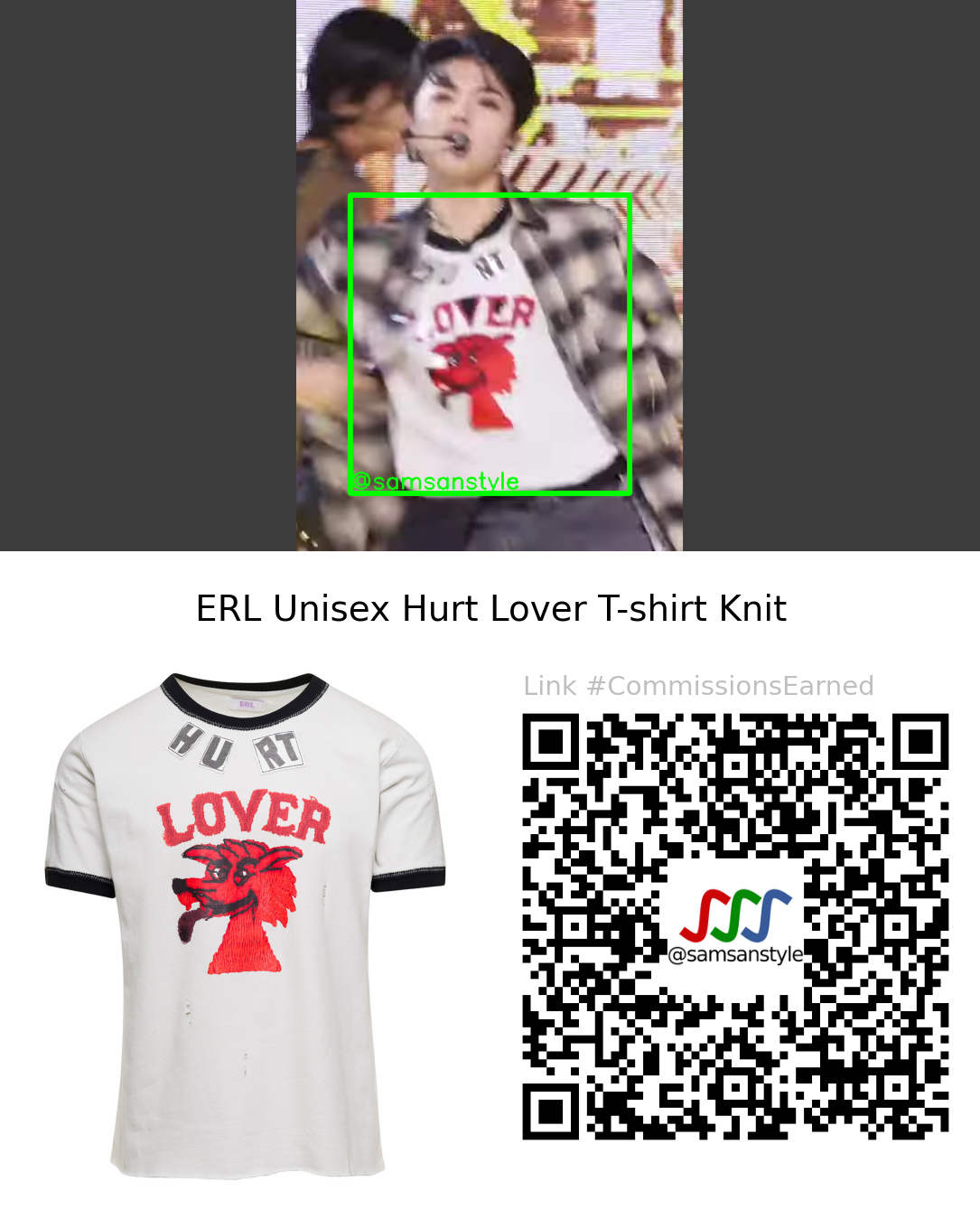 ALL(H)OURS ON:N | GOTCHA SBS Inkigayo | ERL Unisex Hurt Lover T-shirt Knit
