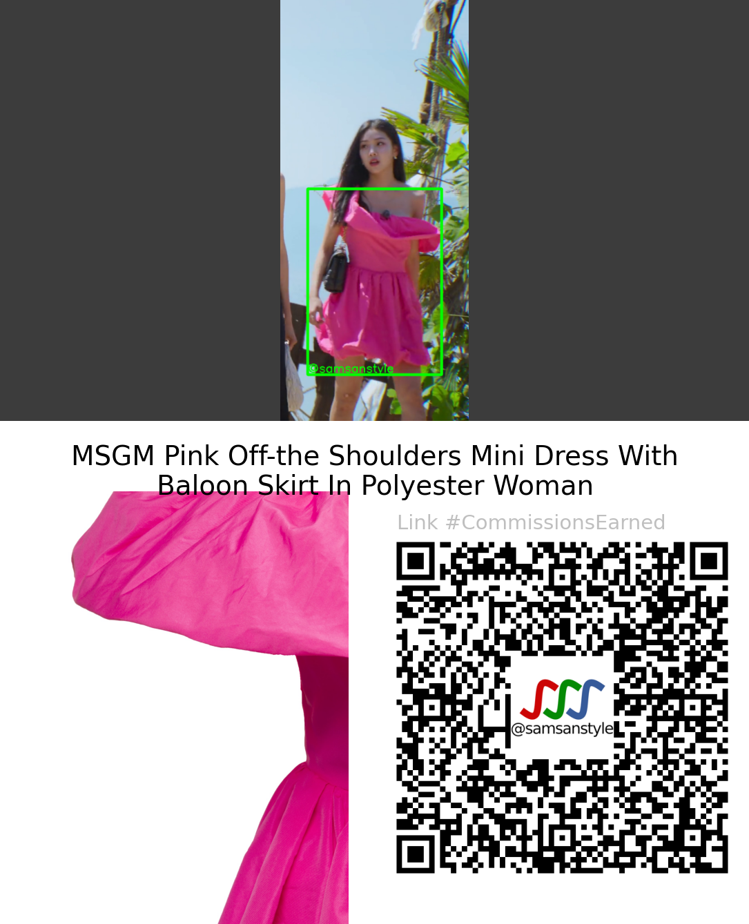 Cho Minji | Single’s Inferno S03E10 | MSGM Pink Off-the Shoulders Mini Dress With Baloon Skirt